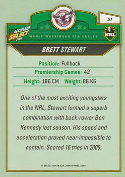 2006 Select Accolade #51 Brett Stewart Back